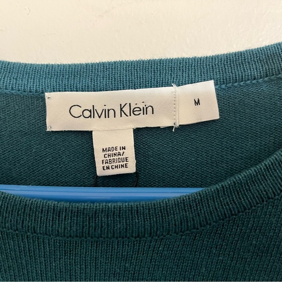 NWT Men’s Calvin Klein Crew Neck Cotton Modal Master Green Sweater Size Medium - Picture 3 of 6